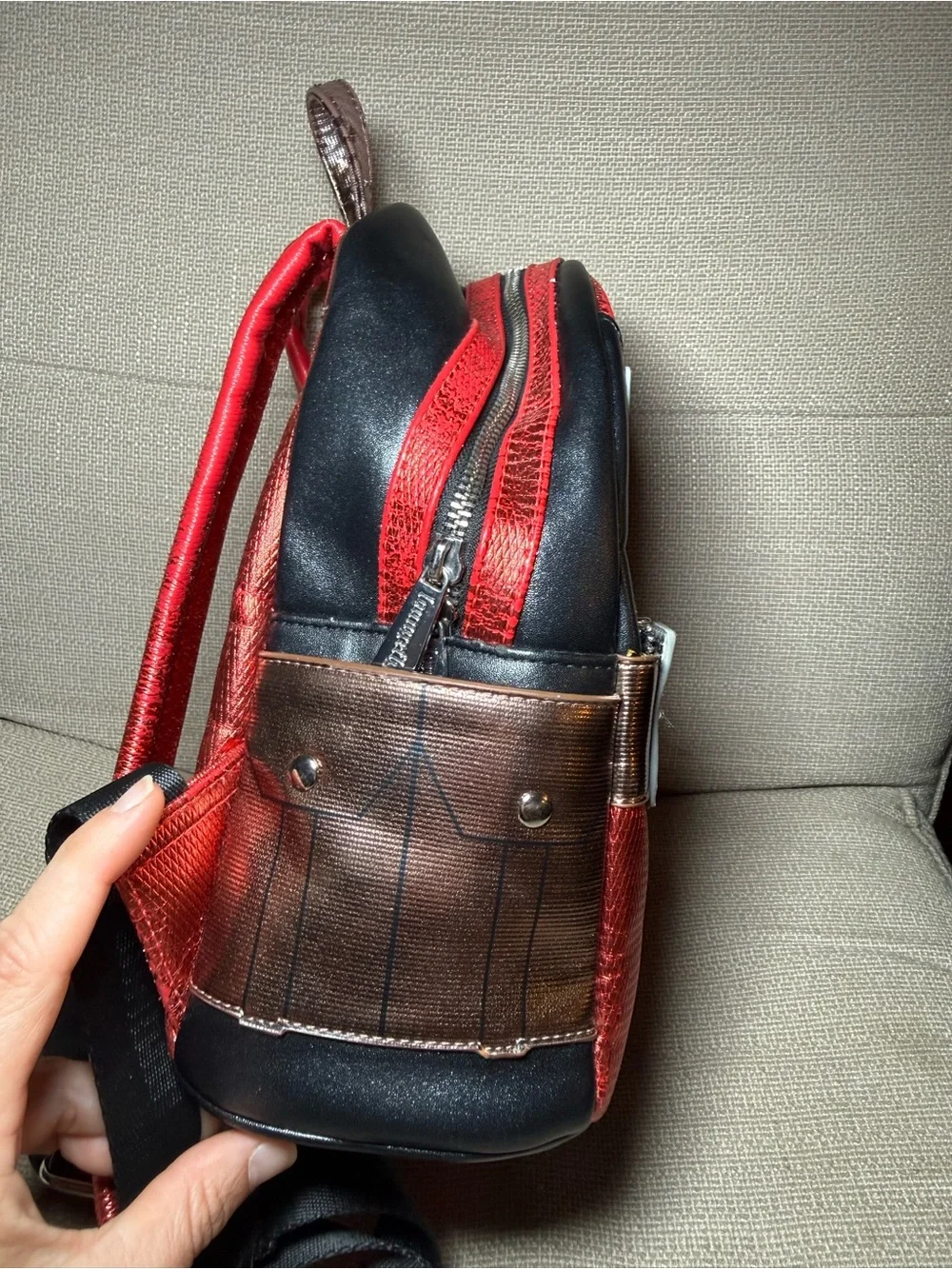 Marvel Loungefly Deadpool-Inspired Red & Black Mini Backpack